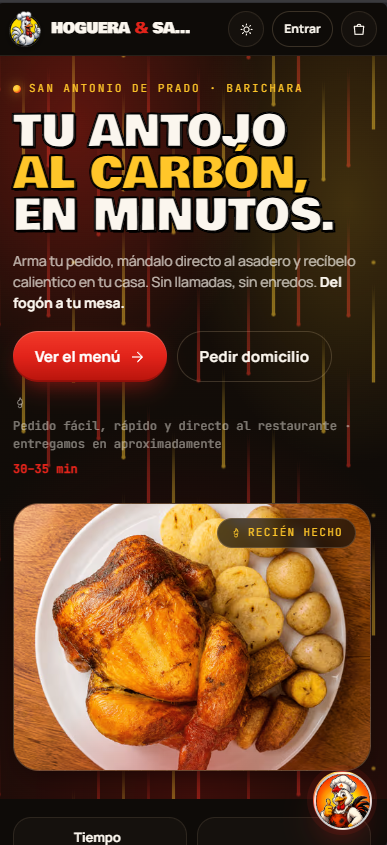 Portada real del menú digital de Hoguera y Sabor.